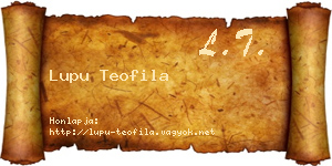 Lupu Teofila névjegykártya
